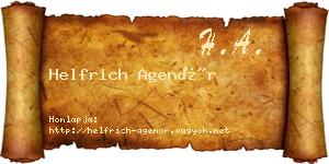Helfrich Agenór névjegykártya
